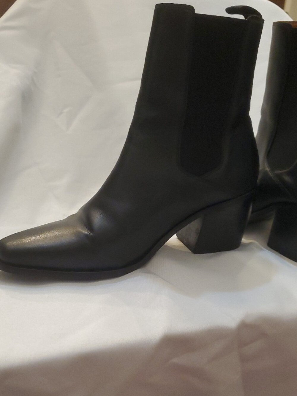 Beckett Simonon Black Leather Ankle Boots with Block Heel Women's 7.5 - Picture 4 of 16